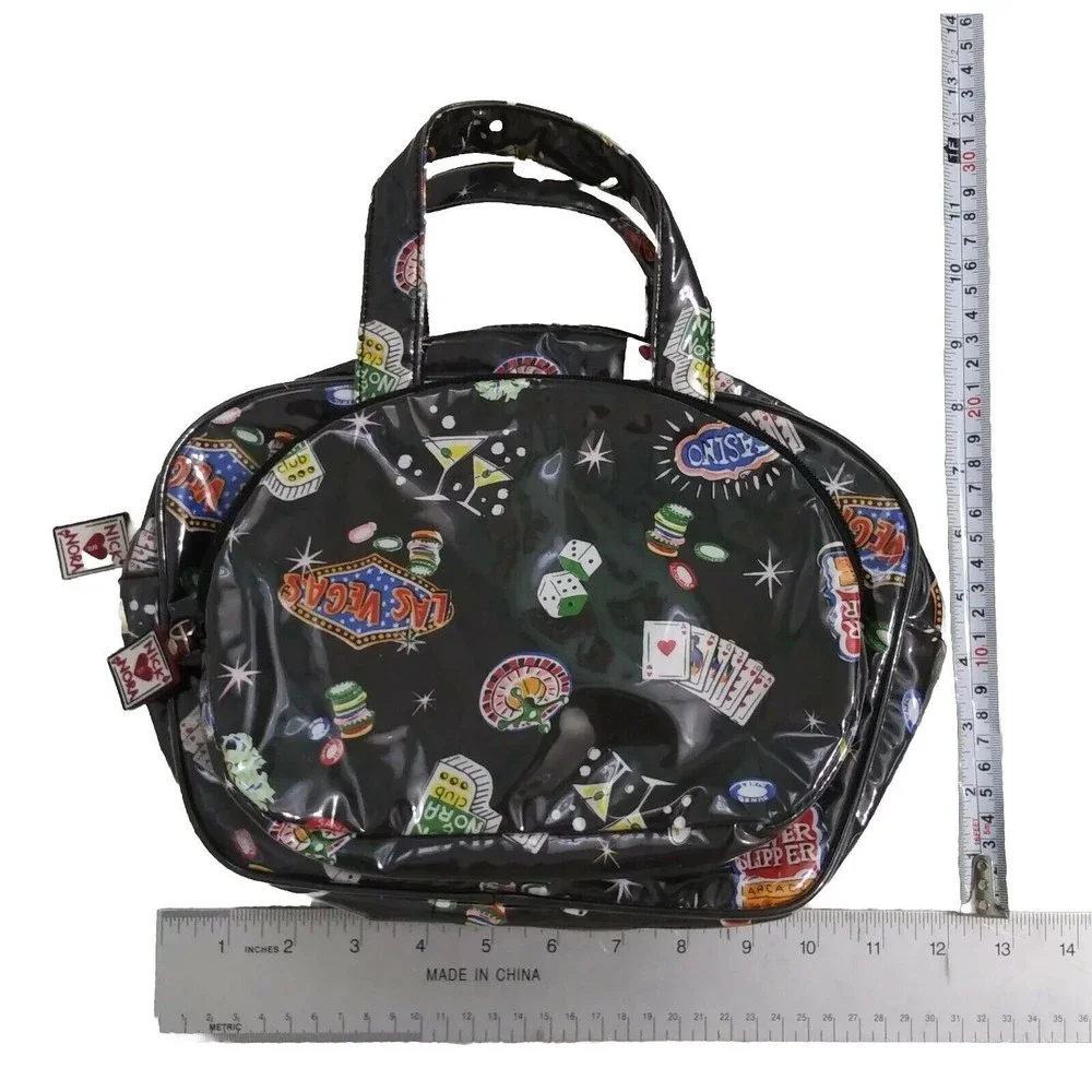 NICK & NORA Travel Las Vegas Bag Tote Cosmetic Set of 2 Casino Club
